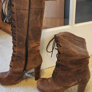 Tribeca Leather, Boho Womens Boots, Size 9, Color - Tan/Brown